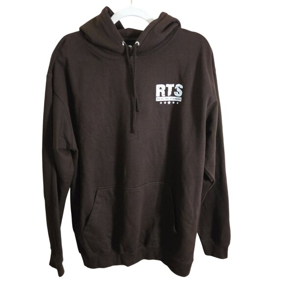 RTS Behind Every Strong Person Hoodie Chocolate Brown Unique Pockets Size L - Picture 2 of 12